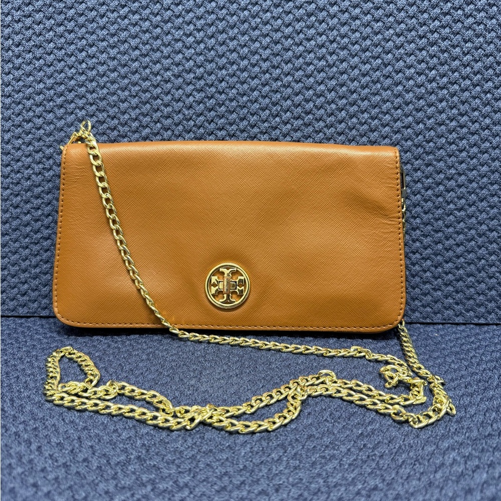 Tory Burch ADALYN’ Sand CLUTCH/SHOULDER BAG‎ With Gold Hardware